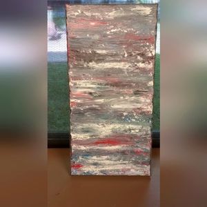 Moody Waves 14" x 7" acrylic painting